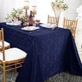 thumbnail image 1 of Wedding Linens Inc. 72" x 120'' Rectangular Jacquard Damask Polyester Tablecloth Table cover linen - Navy Blue, 1 of 1