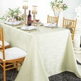 thumbnail image 1 of Wedding Linens Inc. 72"x 120" Seamless Rectangular Marquis Damask Jacquard Polyester Linen Tablecloth - Ivory, 1 of 1
