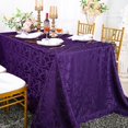 thumbnail image 1 of Wedding Linens Inc. 72"x 120" Versailles Chopin Rectangular Jacquard Damask Polyester Linen Tablecloth - Eggplant / Dark Purple, 1 of 1