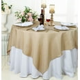thumbnail image 1 of Wedding Linens Inc. 72'' x 72'' Square Sequins Paillette Burlap/Flax Hessian Polyester Table Overlays, Table Toppers, Tablecloths for Wedding Party Events Luxury Décor use - Champagne, 1 of 1