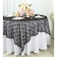 thumbnail image 1 of Wedding Linens Inc. 72 in x 72 in Lace Table Overlays, Lace Tablecloths Square, Lace Table Overlay Linens, Lace Table Toppers for Wedding Decorations, Events Banquet Party Supplies (1pc) - Black, 1 of 1