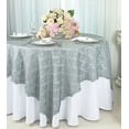 thumbnail image 1 of Wedding Linens Inc. 72 in x 72 in Lace Table Overlays, Lace Tablecloths Square, Lace Table Overlay Linens, Lace Table Toppers for Wedding Decorations, Events Banquet Party Supplies (1pc) - Silver, 1 of 1