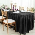 thumbnail image 1 of Wedding Linens Inc. 8' (96"x30") Rectangular Ruffled Fitted Crushed Crinkle Taffeta Tablecloth With Skirt - Black, 1 of 1