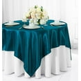 thumbnail image 1 of Wedding Linens Inc. 85 inch Square Satin Table Overlay Toppers - Serene, 1 of 1