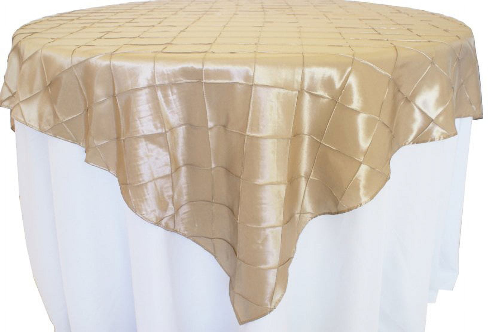 Wedding Linens Inc. 85" x85'' Square Pintuck Taffeta Seamless Linen
