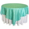 thumbnail image 1 of Wedding Linens Inc. 85" x85'' Square Pintuck Taffeta Seamless Linen Table overlay for Party Wedding Reception Catering Dining Home Table overlay Linens - Tiff. Blue, 1 of 1