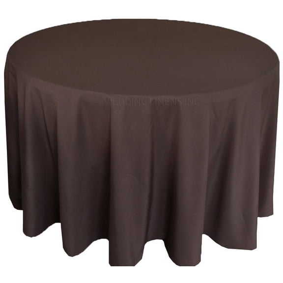 Wedding Linens Inc. 90" Premium(200 GSM) Round Polyester Linen Tablecloth for Wedding, Party, Events, Party, Home use - Chocolate