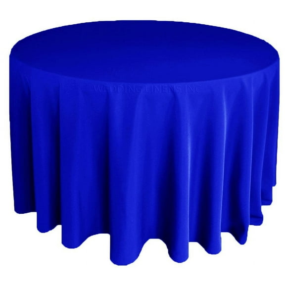 Wedding Linens Inc. 90" Premium(200 GSM) Round Polyester Linen Tablecloth for Wedding, Party, Events, Party, Home use - Royal Blue