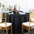 thumbnail image 1 of Wedding Linens Inc. 90" Round Damask Jacquard Polyester Tablecloth Table Cover Linens - Black, 1 of 1