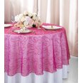 thumbnail image 1 of Wedding Linens Inc. 90" Round Embroidered Organza Table Overlay Toppers Tablecloth- Fuchsia, 1 of 1