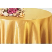 Wedding Linens Inc. 90 Round Satin Table Cover Tablecloth - Gold