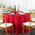thumbnail image 1 of Wedding Linens Inc. 90" Striped Round Jacquard Polyester Tablecloths - Apple Red, 1 of 1