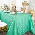 thumbnail image 1 of Wedding Linens Inc. 90"x 132" Rectangular Damask Jacquard Polyester Tablecloth Table Cover Linens for Wedding, Events, Decorations - Tiff Blue / Aqua Blue, 1 of 1