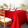 thumbnail image 1 of Wedding Linens Inc. 90" x 132" Satin Seamless Rectangular Table Cover Linen Tablecloth - Red, 1 of 1