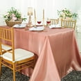 thumbnail image 1 of Wedding Linens Inc. 90" x 132" Satin Seamless Rectangular Table Cover Linen Tablecloth - Rose Pink, 1 of 1