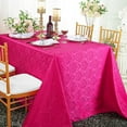 thumbnail image 1 of Wedding Linens Inc. 90"x 132" Seamless Rectangular Marquis Damask Jacquard Polyester Linen Tablecloth - Fuchsia, 1 of 1