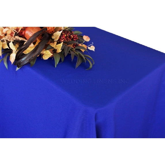 Wedding Linens Inc. 90" x 156" Premium (200 GSM) Rectangular Polyester Linen Tablecloth for Wedding, Party, Event, Decoration and Home Use- Royal Blue