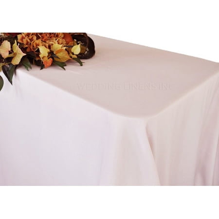Wedding Linens Inc. 90"x132" Premium(200 GSM) Rectangular Polyester Tablecloth for Wedding, Party, Event, Decorations - Blush Pink