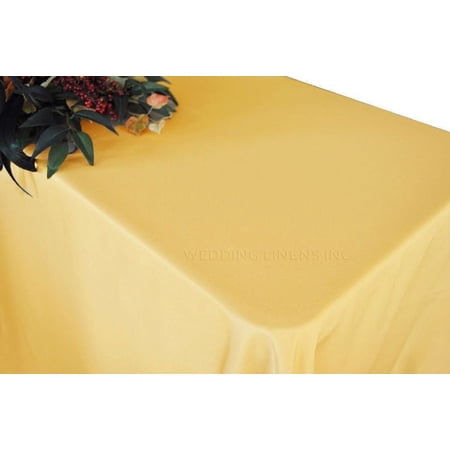 Wedding Linens Inc. 90"x132" Premium(200 GSM) Rectangular Polyester Tablecloth for Wedding, Party, Event, Decorations - Gold