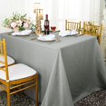 thumbnail image 1 of Wedding Linens Inc. 90"x132" Rectangular Paillette Poly Flax / Burlap Tablecloths - Silver, 1 of 1