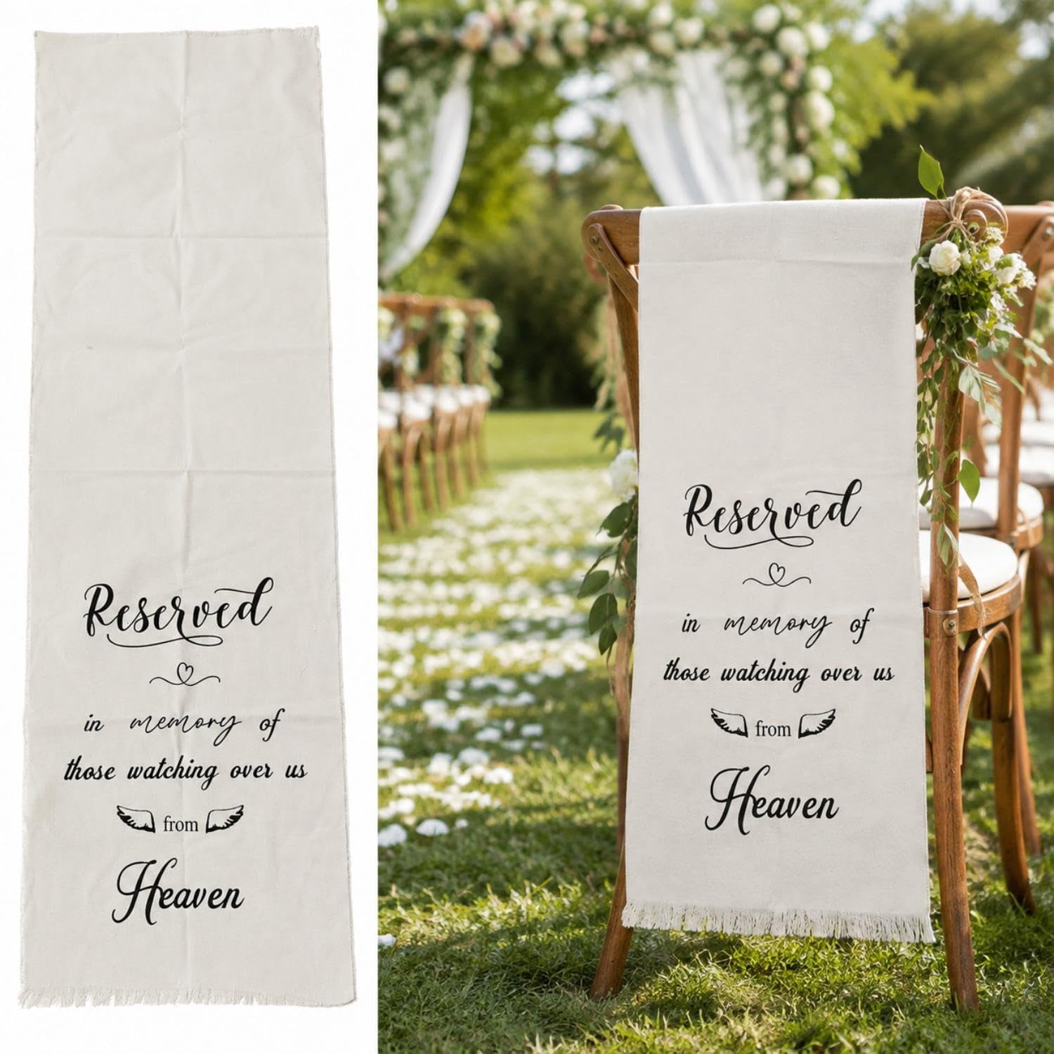 Wedding Memorial Sign for Chair 12x30 Inch Fabric Decoration - Walmart.com