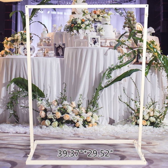 Wedding Metal Arch, 1M×0.75M Square Wedding Backdrop, Wedding Arch Balloon Rack, White Metal Flower Frame, Garden Arches, Wedding Arch Stand, Wedding Party Backdrop Stand Rack Decor