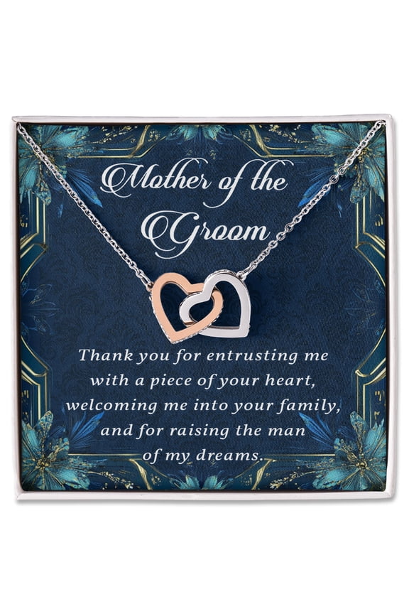 Wedding Necklace Gift - Mother of the Groom Necklace, From Bride, Mother in Law Necklace, Groom's Mother Interlocking Hearts Jewelry, Present for Wedding Day