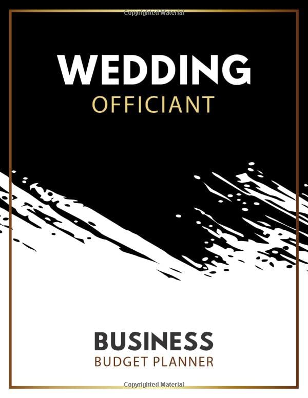 Wedding Officiant Business budget planner Small Business Expense
