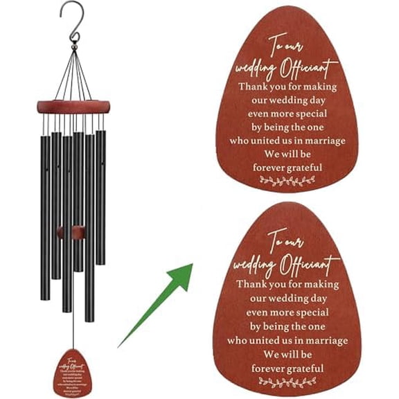 Wedding Officiant Wind Chime Gift - Thank You for Making Our Wedding Day Special$$Garden & Patio