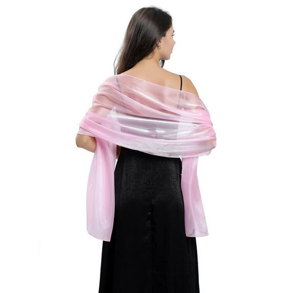 Wedding Party Fashion Bridesmaid Bridal Satin Headscarf Lady Cape Wraps Evening Dresses Shawl Scarf PINK
