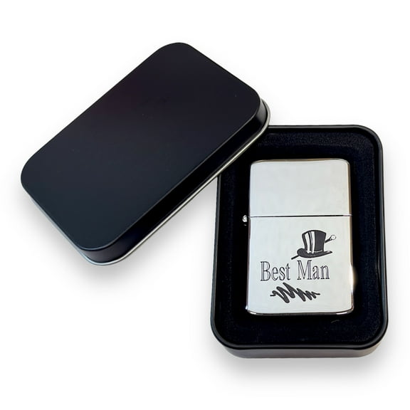 Wedding Party Gifts BEST MAN GROOMSMAN (Flasks and Lighters)