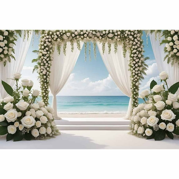 Wedding Party Photography Background Outdoor Lawn White Curtain Fabric Draping Photo Backdrop Drapes Flower Photocall