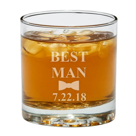 Wedding Party Set of 2 Personalized Bar Glasses