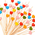Wedding & Party Supplies 100 Heart Bamboo Toothpicks, Long Cocktail
