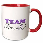 Wedding Party - Team Groom - Purple 11oz Two-Tone Red Mug mug-47587-5