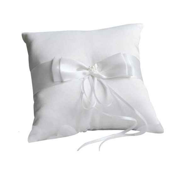 Wedding Pearls Rings Pillow for Wedding Parties and Celebrations Exquisite Wedding Rings Bearer Pillow Cushion Bow