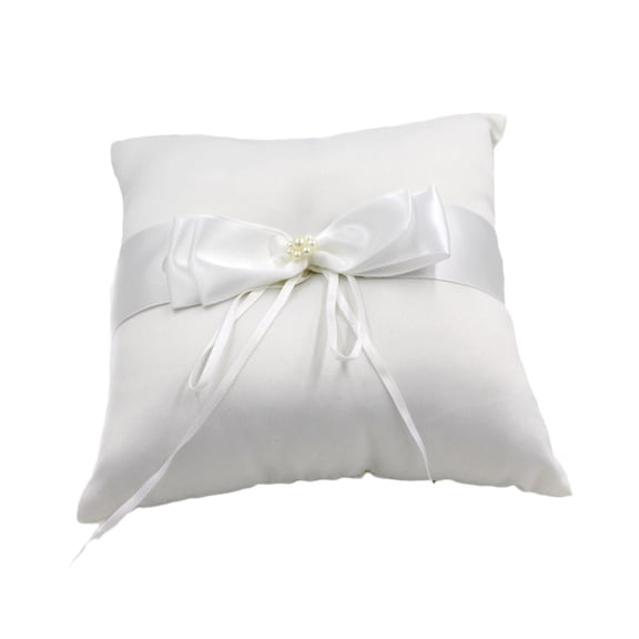Wedding Pearls Rings Pillow for Wedding Parties and Celebrations Exquisite Wedding Rings Bearer Pillow Cushion Bow