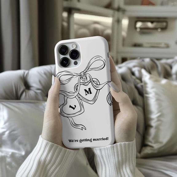 Wedding Personalized Bride Couple Initials Engagement Gift Phone Case for iPhone 11 12 13 14 15 16 17 Pro Max