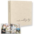 thumbnail image 1 of Wedding Photo Album 4x6 Pictures - Large Picture Scrapbook with 400 Pockets for Horizontal & Vertical Photos - Linen Photo Album Book for Personalized Wedding Day Memory Keepsake, 1 of 8