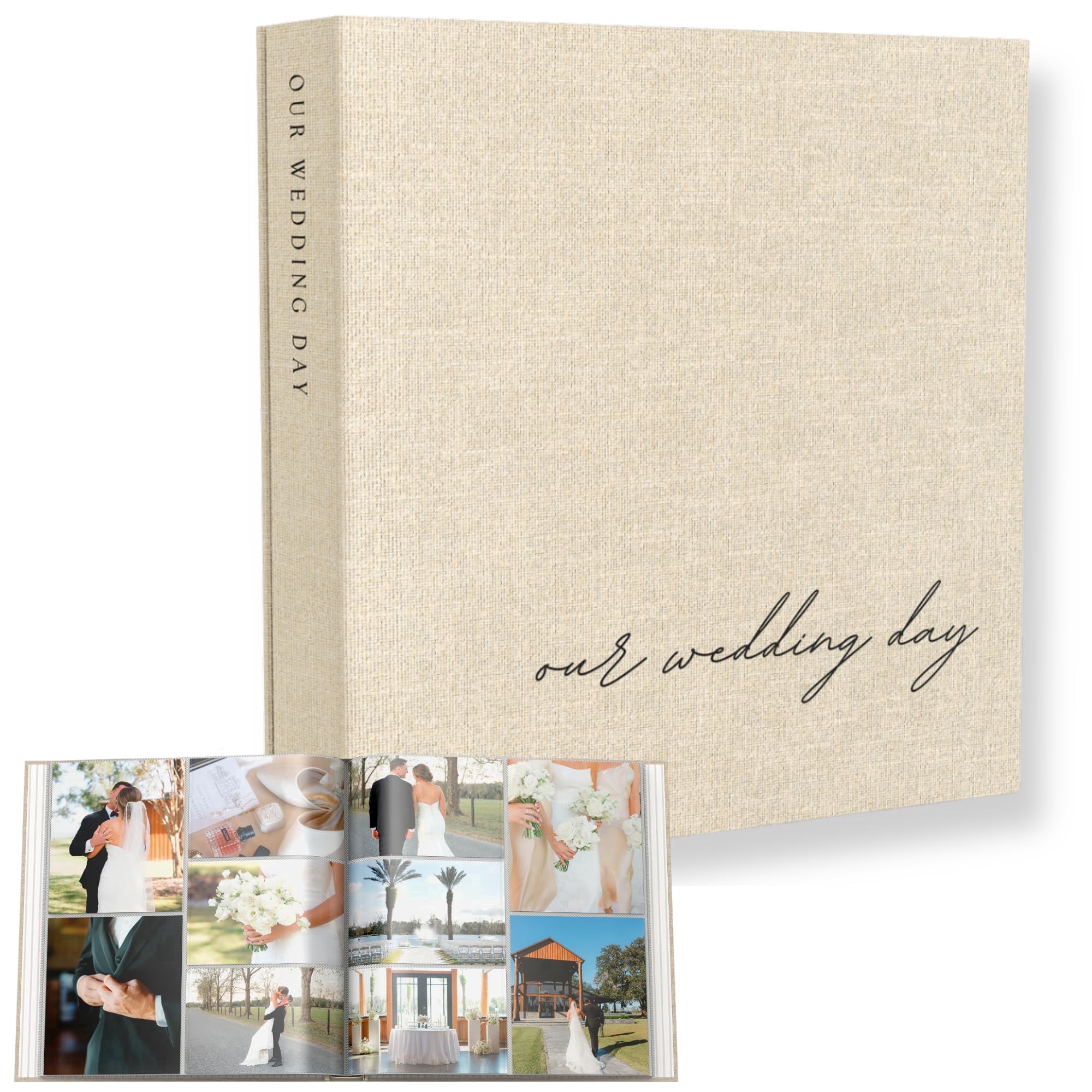 Wedding Photo Album, 4x6 Pictures - Linen Photo Album Book