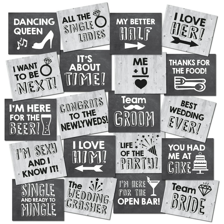Wedding photo booth prop signs deals