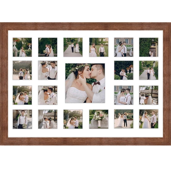 Wedding Photo Collage Frame - Holds 21 Photos - Great For Pics Captured by Friends & Family