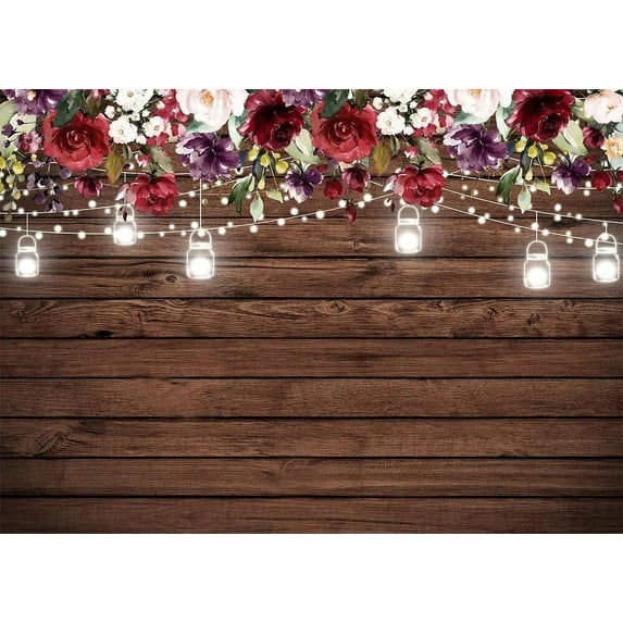 Wedding Photography Background Bridal Shower Photo Wallpaper Wooden Flower Wall Decoration Props Work Photo Backdrops