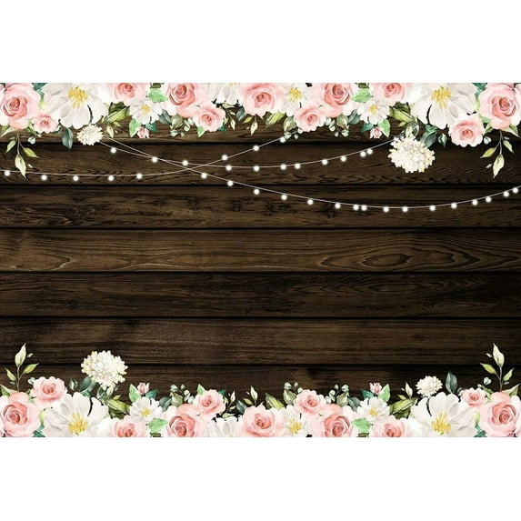Wedding Photography Background Bridal Shower Photo Wallpaper Wooden Flower Wall Decoration Props Work Photo Backdrops