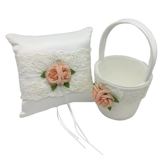 Wedding Pillow 7.9 inch Bridal Decorative Wedding Supplies Flower Girl Basket for Beach Weddings, Indoor & Outdoor Weddings