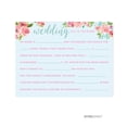thumbnail image 1 of Koyal Wholesale Pink Roses English Tea Wedding Fill in the Blanks Cards, 20-Pack, 1 of 1