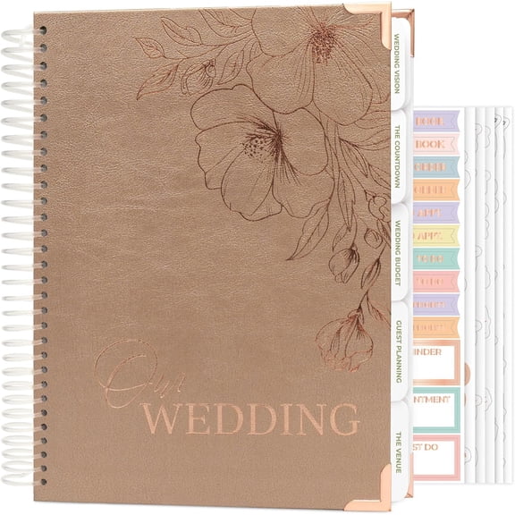 Wedding Planner Book and Organizer - Guided Wedding Planning Journal & Bridal Notebook with Tips & Checklists - Engagement Gifts for Bride or Engaged Couple (, Foil)