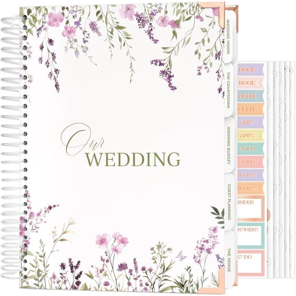 Wedding Planner Book and Organizer - Guided Wedding Planning Journal & Bridal Notebook with Tips & Checklists - Engagement Gifts for Bride or Engaged Couple (White)