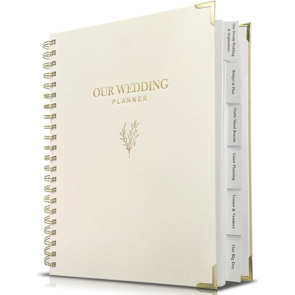 Wedding Planner Book and Organizer, Elegant Linen Cover Wedding Planning Book, Engagement Gifts for Bride