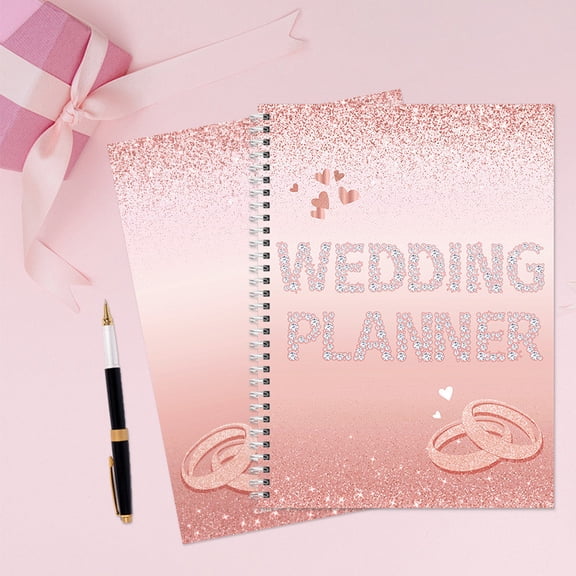Wedding Planner Notebook with Blank Pages for Bride – Elegant Coil Bound Wedding Planning Journal and Checklist Organizer